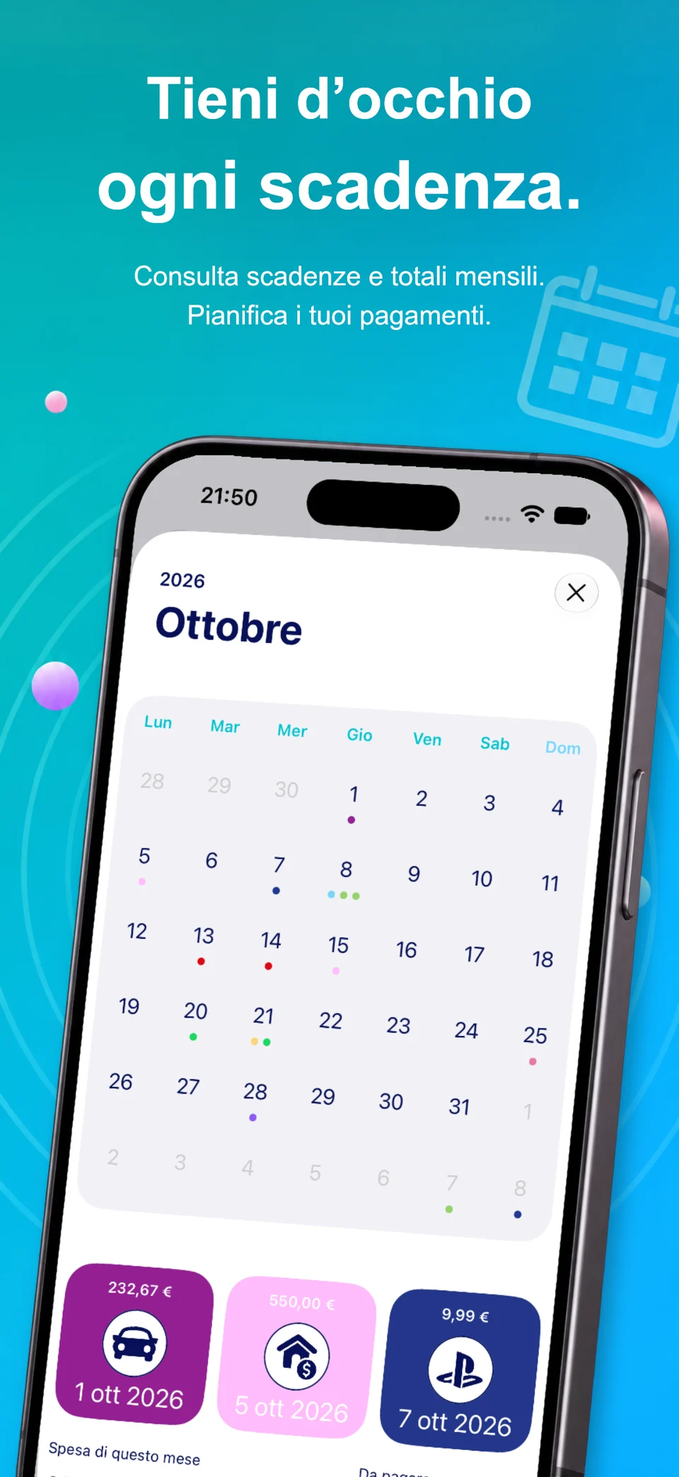 Il calendario di casa.